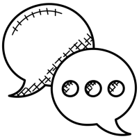 Pictogramme de deux bulles de conversation